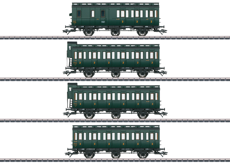 Märklin 87568 - 3 Voitures Prussiennes KPEV - Époque 1 - Modélisme Ferroviaire