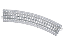 C-rail gebogen, Radius R1 = 360 mm / 30 graden doorzichtig