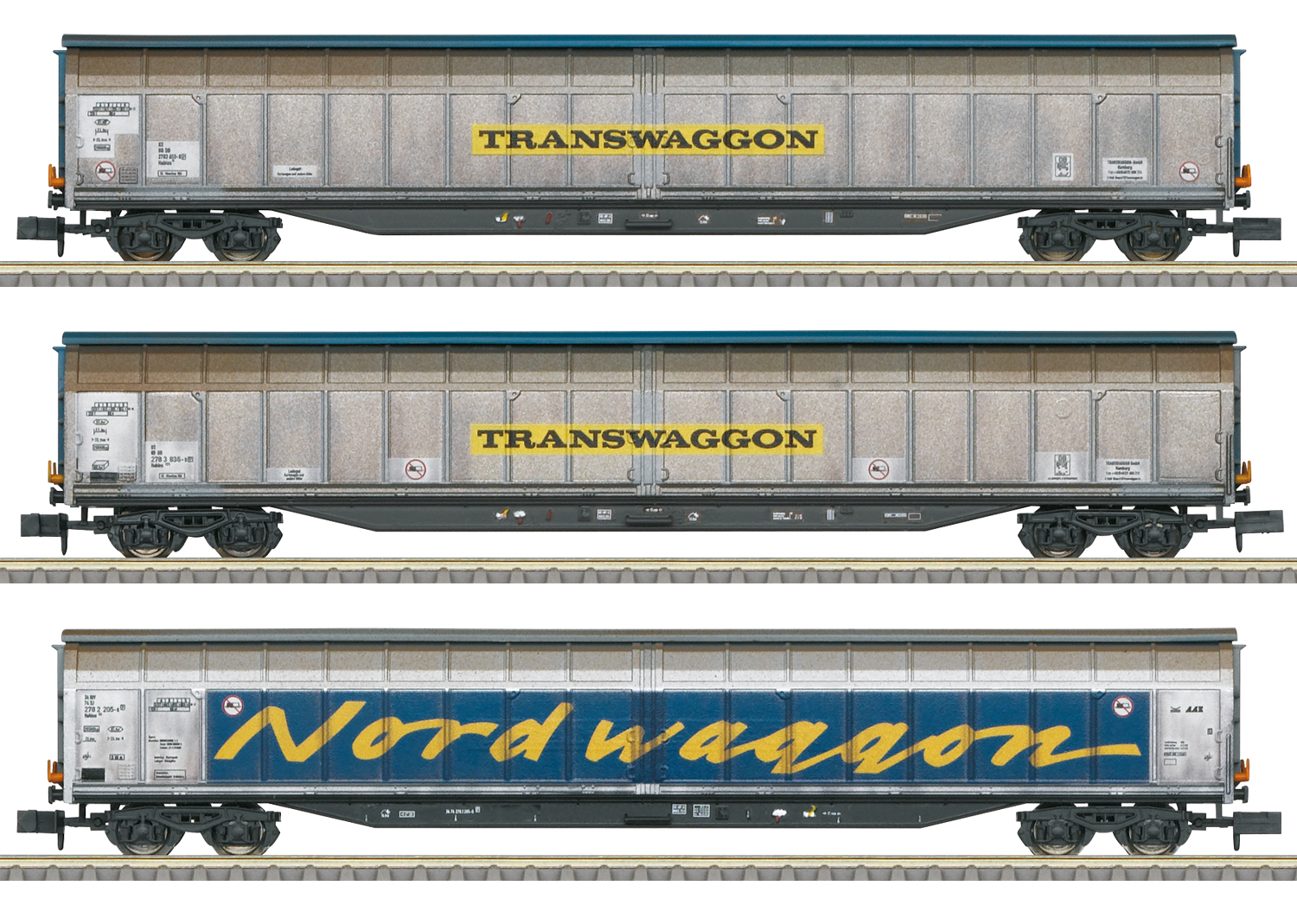 ◉TRIX◉MINITRIX◉15710◉Schnellwagen-set◉ Transwaggon