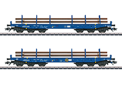 Set zwaartransport wagens voor het vervoer van spoorstaven
