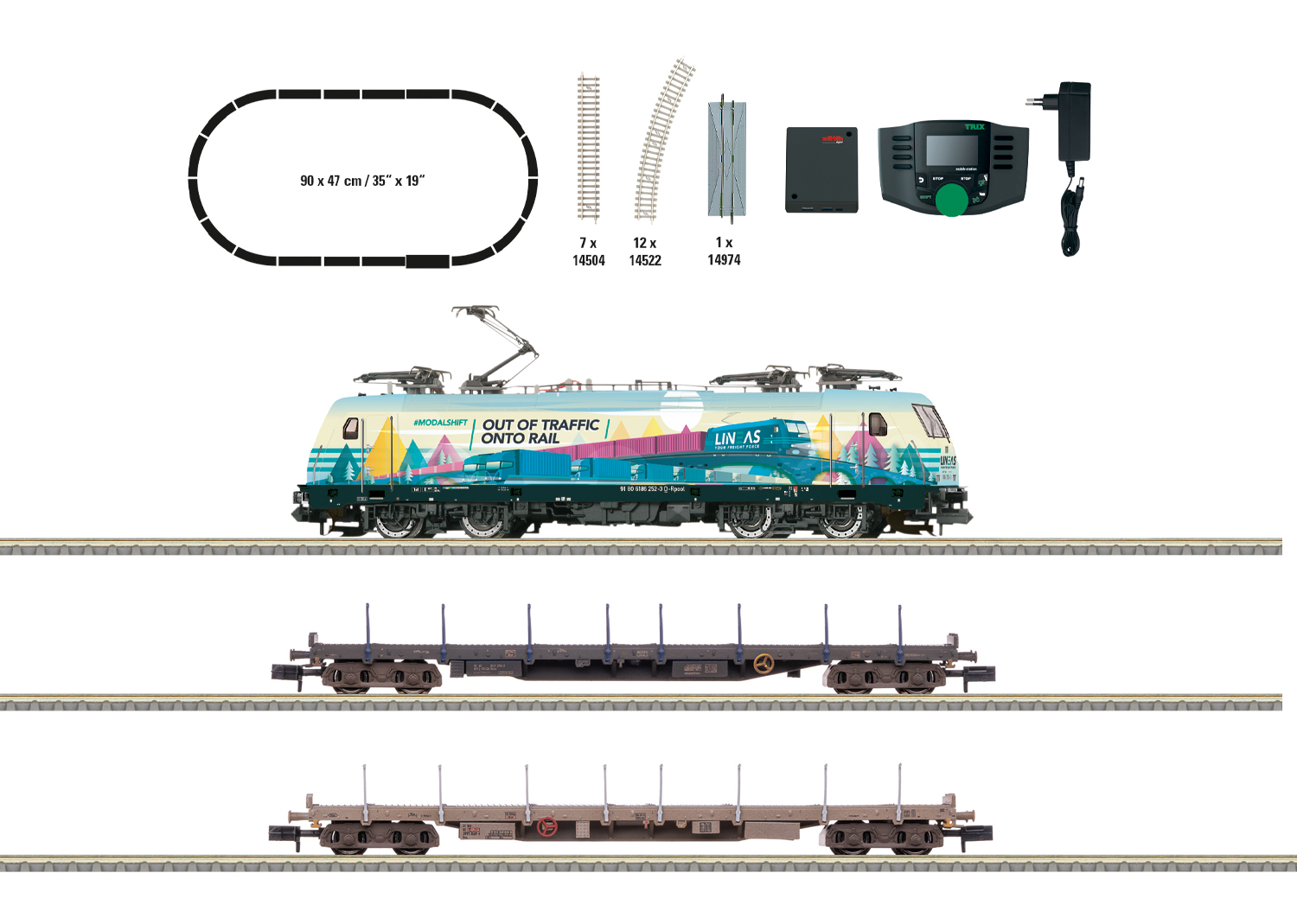 TRIX 21344 SL列車4輌セット　HOゲージ、DCC Freight Train