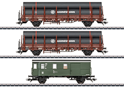 Stake Car Set 2 Loaded with Steel Pipes
